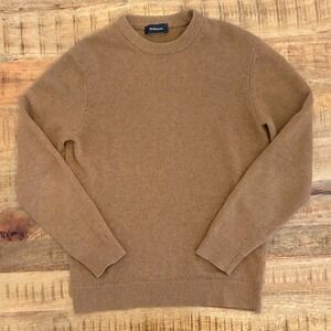 Balibaris Robb Sweater Men S 100% Merino Wool Crewneck Pullover Brown Romania